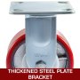 VEVOR 4 Pack 6 x 2 Inch Caster Wheels 2 Rigid and 2 Swivel Casters with Side Brake Polyurethane Iron Core Plate 1000LBS Capacity Per Wheel