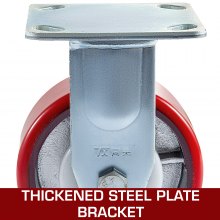 VEVOR 4 Pack Swivel Caster Polyurethane 6" x 2" on Steel Wheel Brake (2) Rigid (2)