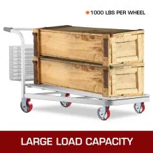 VEVOR 4 Pack 6 x 2 Inch Caster Wheels 2 Rigid and 2 Swivel Casters with Side Brake Polyurethane Iron Core Plate 1000LBS Capacity Per Wheel