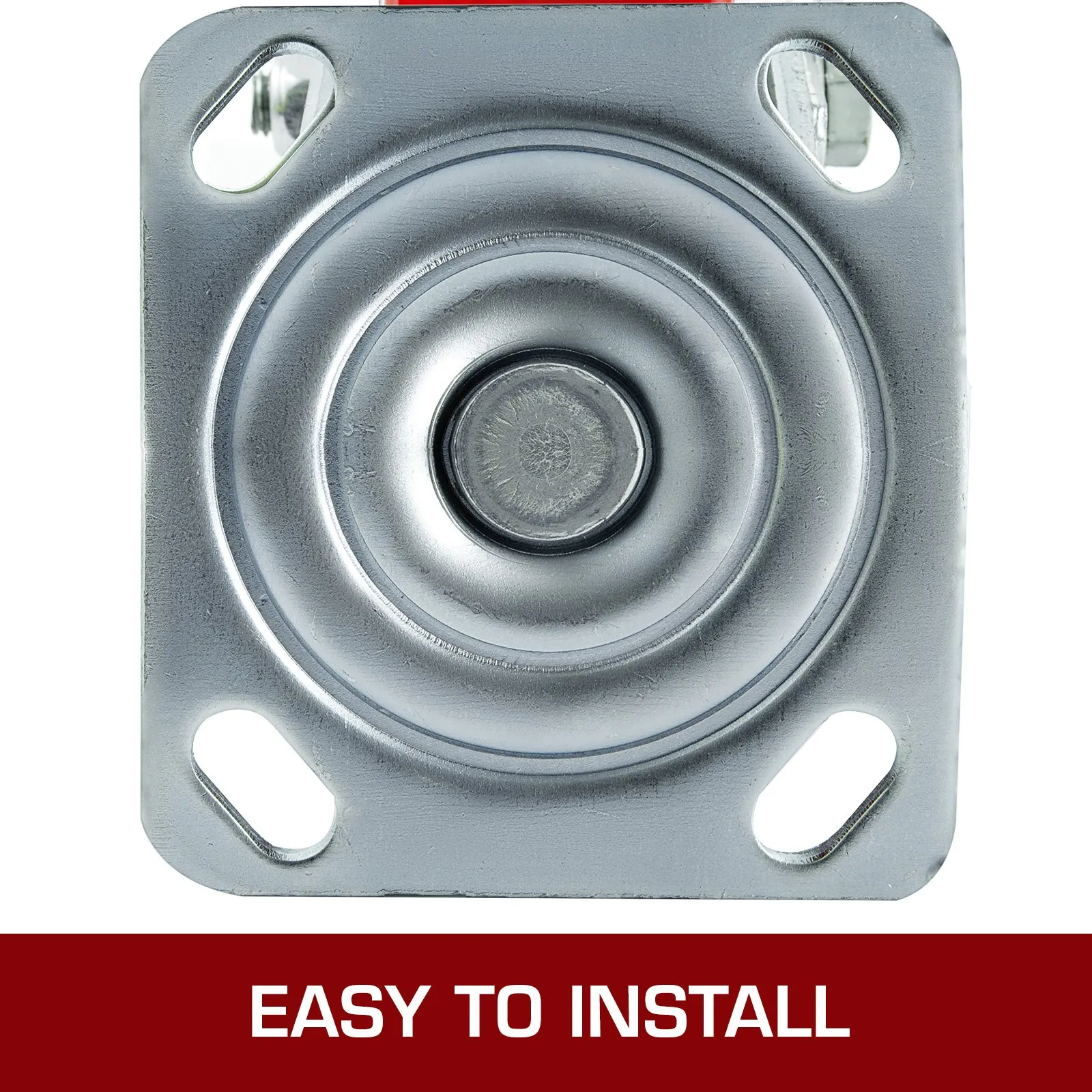 VEVOR 4 Pack 6 x 2 Inch Caster Wheels 2 Rigid and 2 Swivel Casters with Side Brake Polyurethane Iron Core Plate 1000LBS Capacity Per Wheel