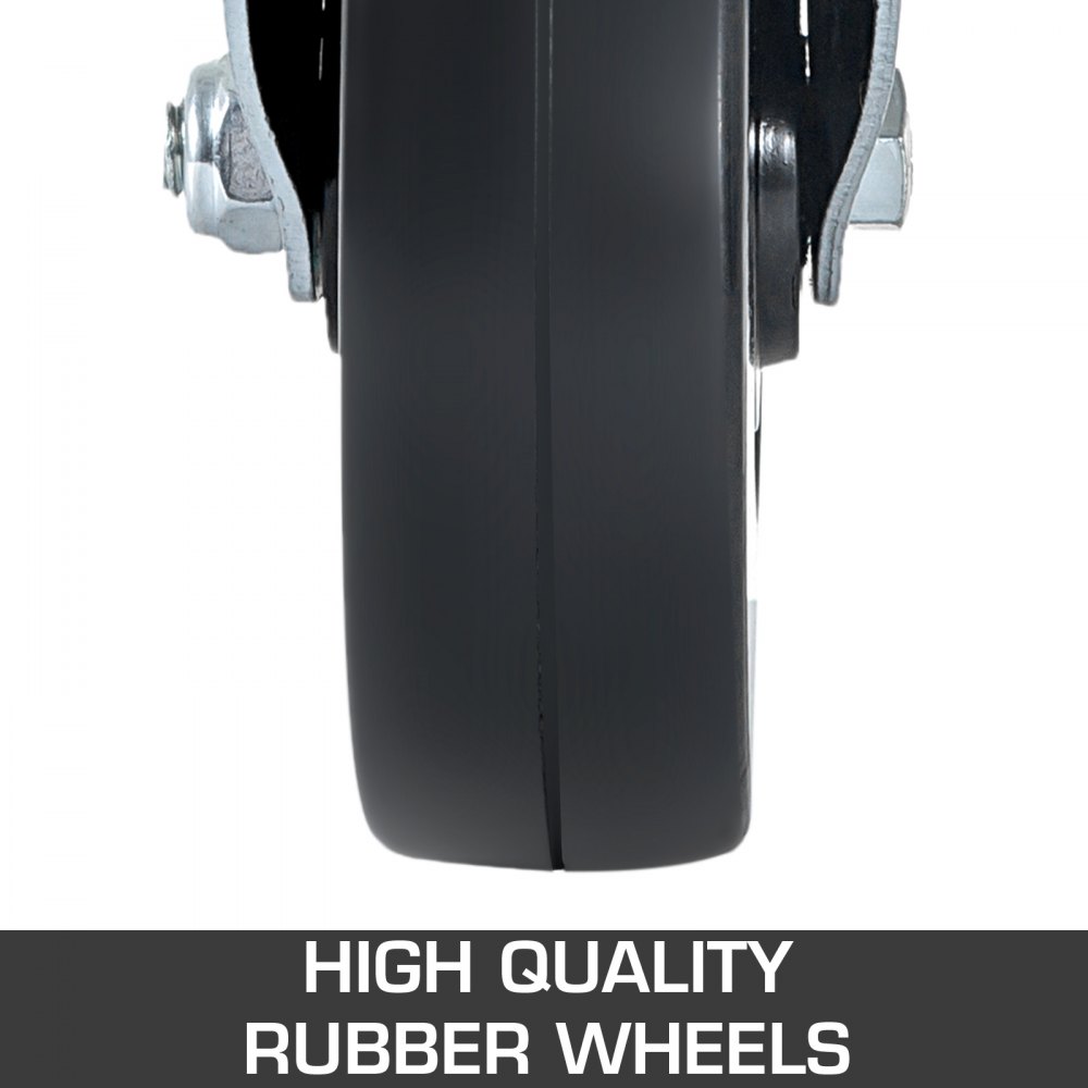VEVOR 4 Pack 8 Inch Iron Core Polyurethane Swivel Caster With Dual Locking Brake Adjustable Legs 1100LBS Capacity per Wheel