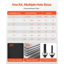 VEVOR Knockout Punch Set, 1/2 to 2 inch SLUG-Buster Ratchet Knockout Set, Ratchet Wrench Knockouts Punch Sets for Aluminum, Mild steel, Fiberglass, Plastics, 6 Die Sizes, 40Cr Steel Ko Tool Kit