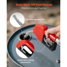 VEVOR Fuel Transfer Pump 110V, 16 GPM 60 L/min, AC Electric Oil Transfer Pump for Diesel Kerosene Biodiesel, with Meter, Auto Fuel Nozzle & 2 Hoses, 45 ft/13.7 m Lift, for Vehicles, Construction Sites