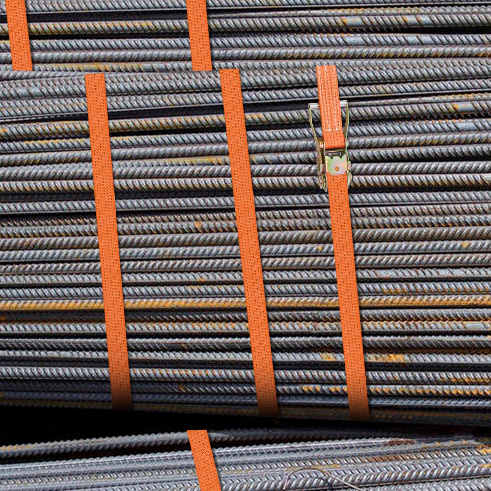 Correas de amarre con trinquete VEVOR, 2' x 15.6', resistentes, con ganchos a presión, carga de trabajo de 4000 lb, paquete de 4. Incluye 8 correas de eje para mover motocicletas, carga y uso diario.