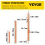 Correas de amarre con trinquete VEVOR, 2' x 15.6', resistentes, con ganchos a presión, carga de trabajo de 4000 lb, paquete de 4. Incluye 8 correas de eje para mover motocicletas, carga y uso diario.