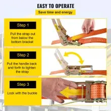 VEVOR Ratchet Tie Down Straps, 2'' x 15.6' Heavy Duty Ratchet Straps with Snap Hooks, 4000 lbs Working Load, 4 Pack Tie Down Set Includes 8 Axle Straps for Moving Motorcycle, Cargo & Daily Use