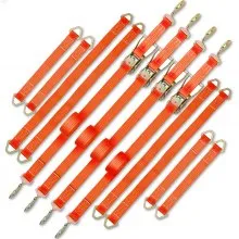 VEVOR Ratchet Tie Down Straps, 2'' x 15.6' Heavy Duty Ratchet Straps with Snap Hooks, 4000 lbs Working Load, 4 Pack Tie Down Set Includes 8 Axle Straps for Moving Motorcycle, Cargo & Daily Use