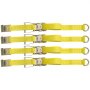 VEVOR Ratchet Tie Down Straps, 2'' x 9.8' Heavy Duty Ratchet Straps with Single Hook, 4000 lbs Working Load, 4 Pack Tie Down Set for Moving Motorcycle, Cargo & Daily Use