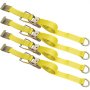 VEVOR Ratchet Tie Down Straps, 2'' x 9.8' Heavy Duty Ratchet Straps with Single Hook, 4000 lbs Working Load, 4 Pack Tie Down Set for Moving Motorcycle, Cargo & Daily Use