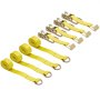 VEVOR Ratchet Tie Down Straps, 2'' x 9.8' Heavy Duty Ratchet Straps with Single Hook, 4000 lbs Working Load, 4 Pack Tie Down Set for Moving Motorcycle, Cargo & Daily Use
