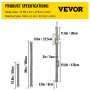 Correas de amarre con trinquete VEVOR, 2' x 15.6', resistentes, con ganchos a presión, carga de trabajo de 4000 lb, paquete de 4. Incluye 8 correas de eje para mover motocicletas, carga y uso diario.