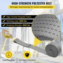 VEVOR Ratchet Tie Down Straps, 2'' x 15.6' Heavy Duty Ratchet Straps with Snap Hooks, 4000 lbs Working Load, 4 Pack Tie Down Set Includes 8 Axle Straps for Moving Motorcycle, Cargo & Daily Use