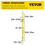 VEVOR Ratchet Tie Down Strap, 10.7Ft x 2in Polyester Ratchet Strap 4000 Lbs Working Load, 4 PCs Heavy Duty Car Straps with Double Hooks, Tie Down Strap with Chain Anchors, Security Fastening, Yellow