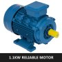 1.1kw 400v 1500 Rpm Premium Electric Motor 3phase B3 Rigid Base 1500 Rpm