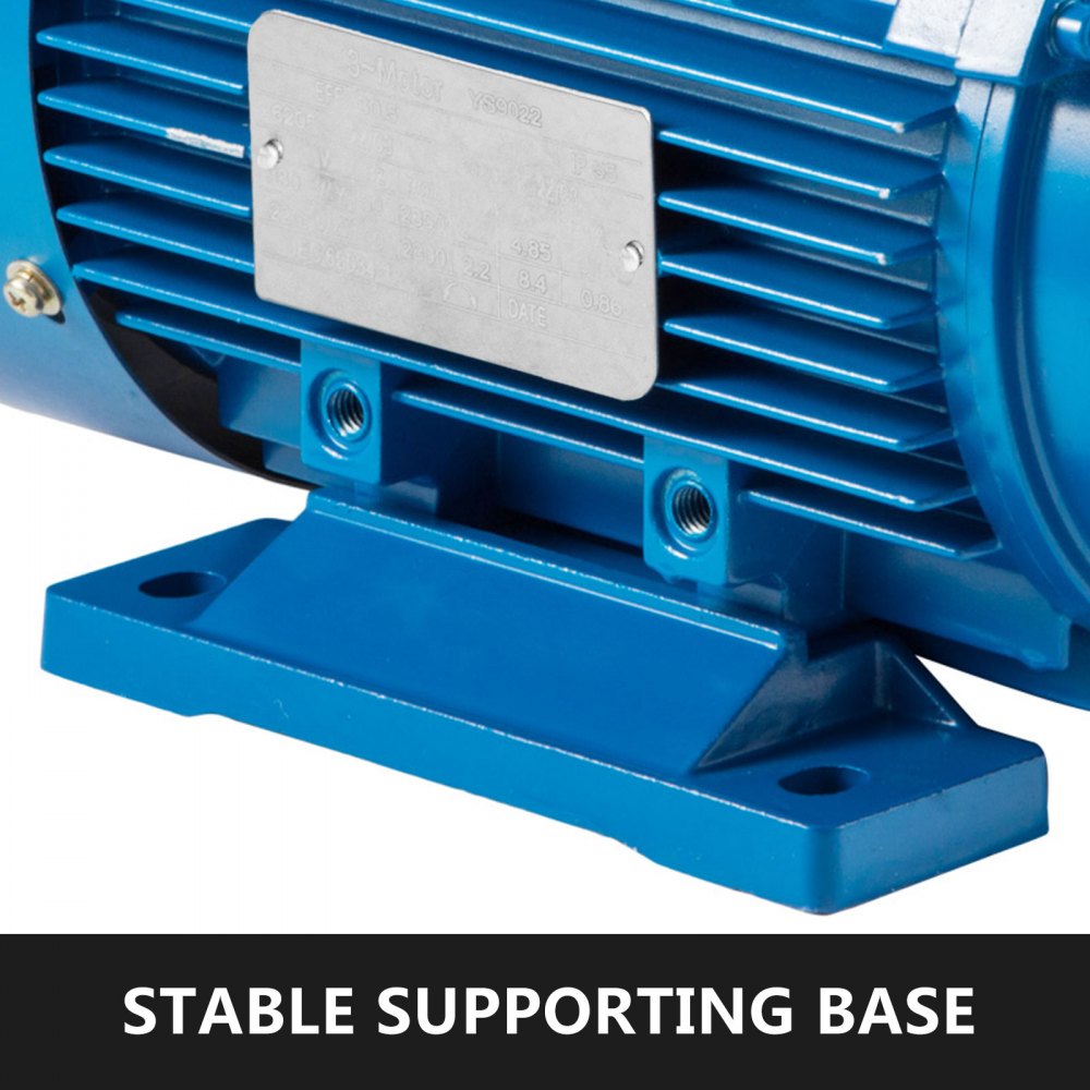 VEVOR 2.2KW Three Phase Motor, 2-Pole 3-Phas Electric Motor, Compressor Asynchronous Motor 400V 3000 RPM B3 Power Motor Shaft