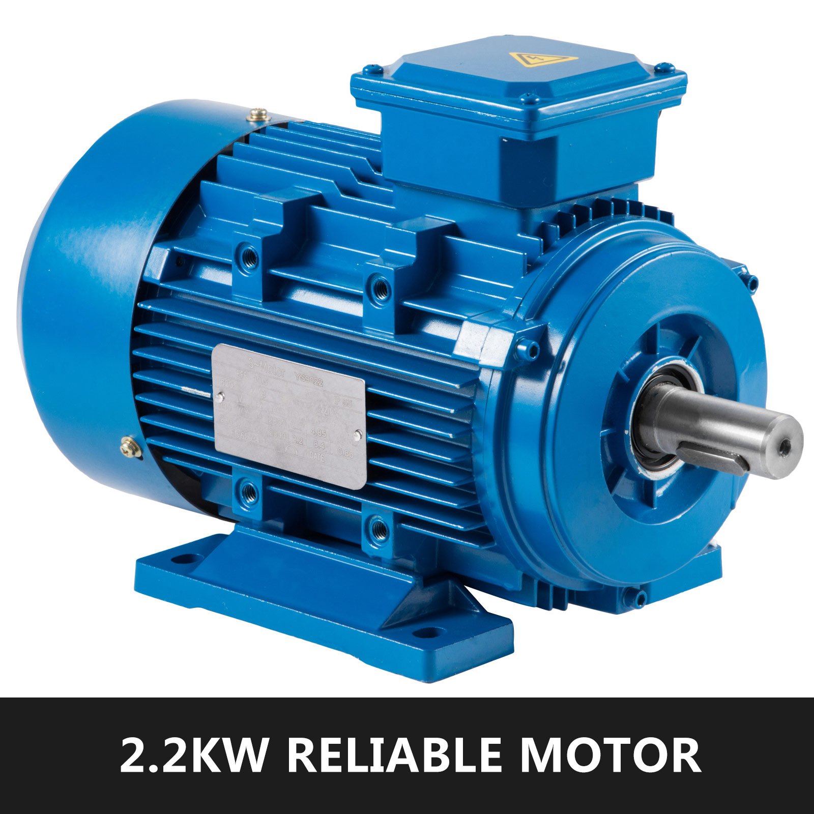 VEVOR 2.2KW Three Phase Motor, 2-Pole 3-Phas Electric Motor, Compressor Asynchronous Motor 400V 3000 RPM B3 Power Motor Shaft