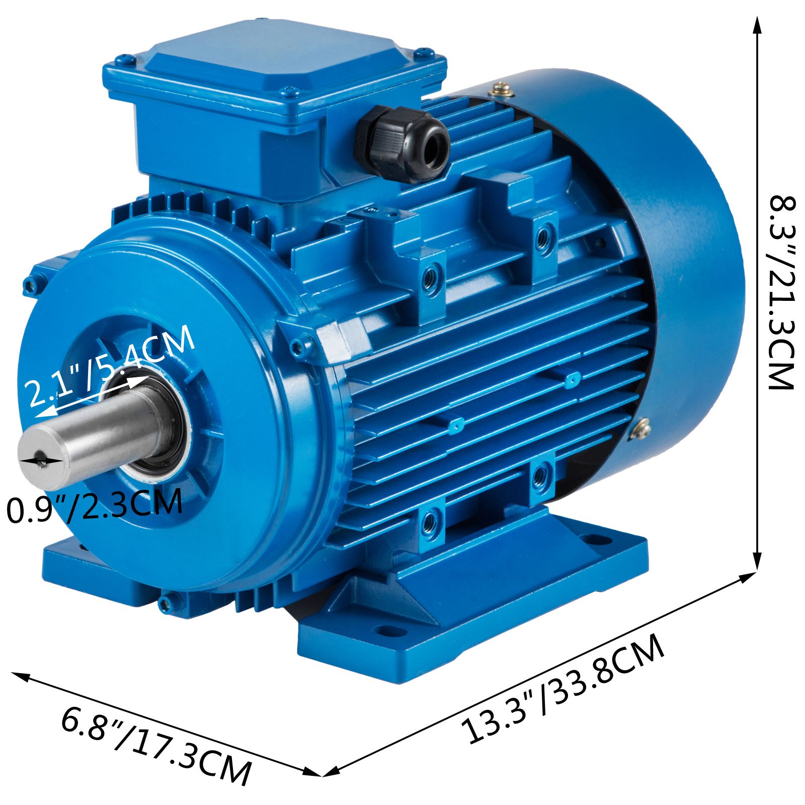 VEVOR 2.2KW Three Phase Motor, 2-Pole 3-Phas Electric Motor, Compressor Asynchronous Motor 400V 3000 RPM B3 Power Motor Shaft