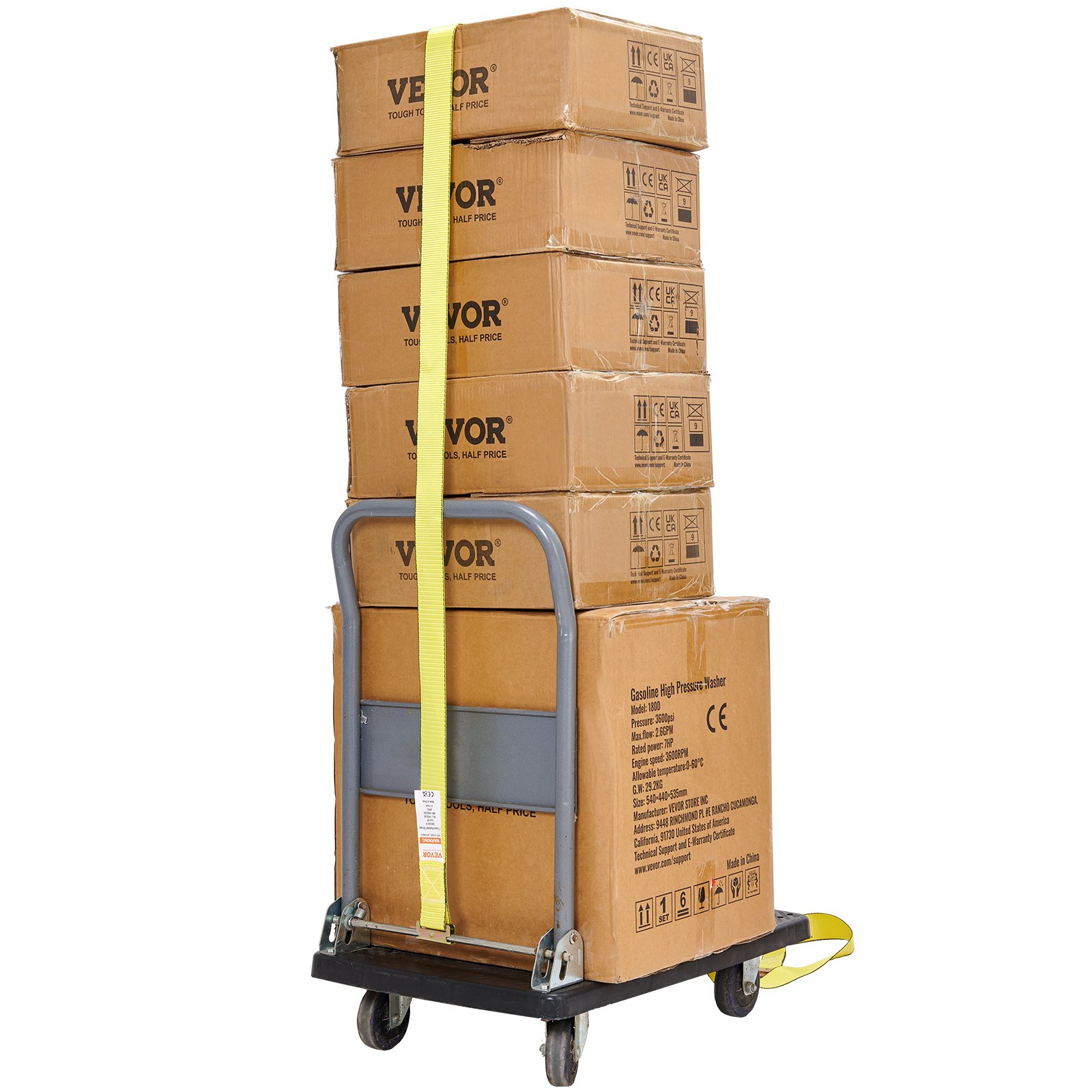 VEVOR Ratchet Tie Down Straps (8PK), 4400 lb Break Strength, E-Track Endless Ratchet with 8 Premium 2" x 15' Rachet Tie Downs Heavy Duty, for Moving Securing Cargo, Appliances, Lawn Equipment