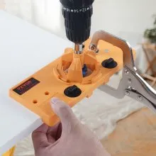 VEVOR Concealed Hinge Jig, Cabinet Hinge Jig with C-Type Clamp and Accessories, PA66 Nylon and Steel Material, Accurate Hinge Drill Jig Woodworking Tool for Doors Cabinets Hinges Mounting