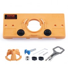 VEVOR Concealed Hinge Jig, Cabinet Hinge Jig with C-Type Clamp and Accessories, PA66 Nylon and Steel Material, Accurate Hinge Drill Jig Woodworking Tool for Doors Cabinets Hinges Mounting