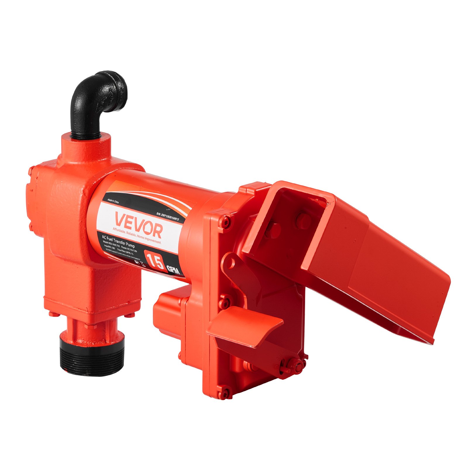 VEVOR Fuel Transfer Pump 230V, 15 GPM 57 L/min, AC Electric Oil Transfer Pump, with Auto Shut-Off Fuel Nozzle & Discharge Hose, High Flow Kit for Gasoline, Diesel, Kerosene, Biodiesel, Ethanol Blends