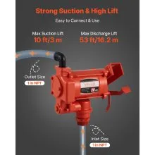 VEVOR Fuel Transfer Pump 110V Electric Oil Pump 20 GPM 76 L/min with Fuel Nozzle