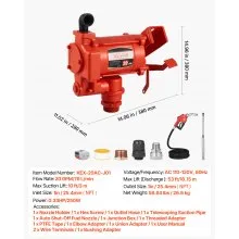 VEVOR Fuel Transfer Pump 110V Electric Oil Pump 20 GPM 76 L/min with Fuel Nozzle