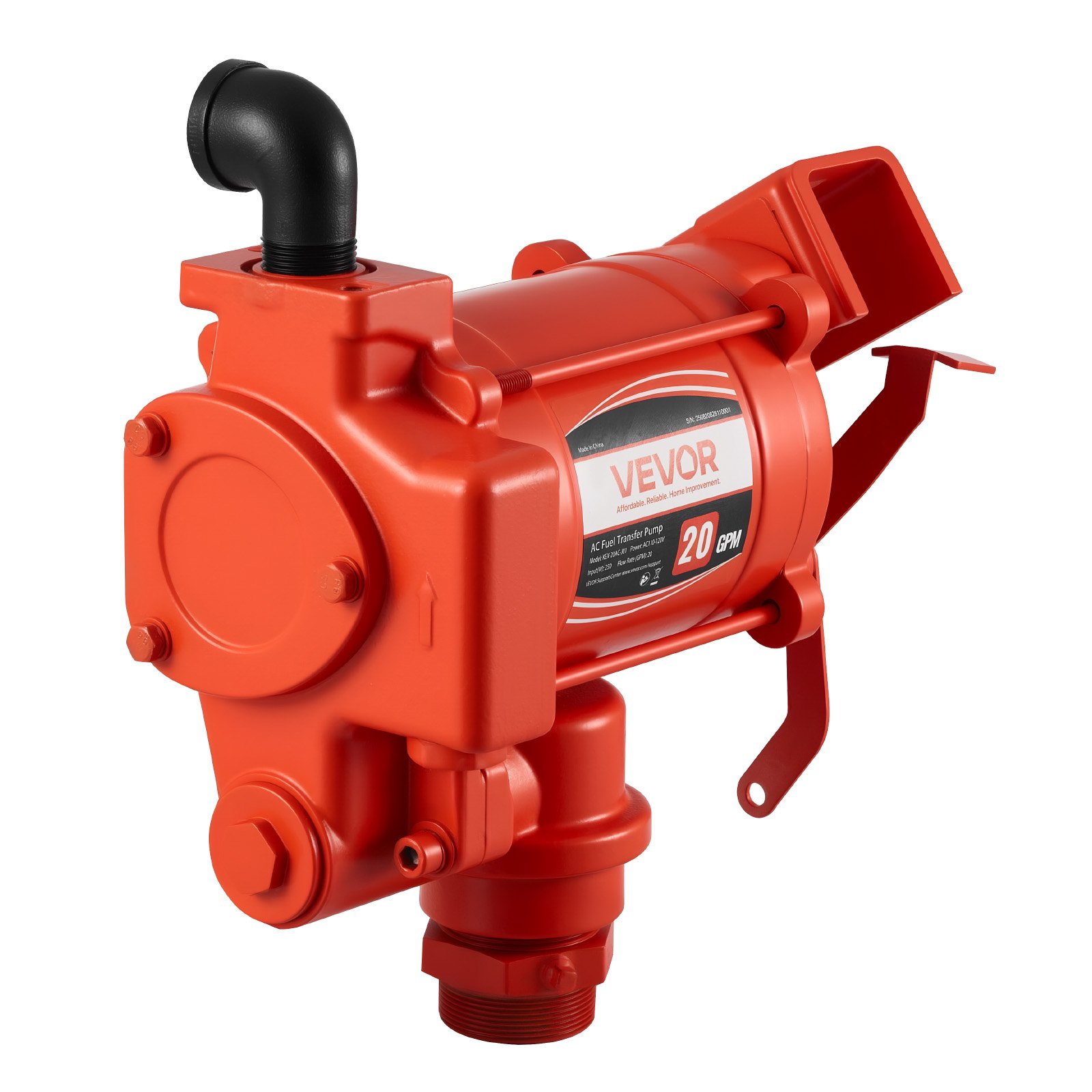 VEVOR Fuel Transfer Pump 230V, 20 GPM 76 L/min, AC Electric Oil Transfer Pump, with Auto Shut-Off Fuel Nozzle & Discharge Hose, High Flow Kit for Gasoline, Diesel, Kerosene, Biodiesel, Ethanol Blends