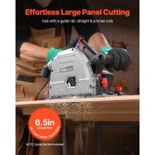 VEVOR Track Saw 6-1/2 in Plunge-Cut Circular Saw Kit for Wood Metal (Tool Only)