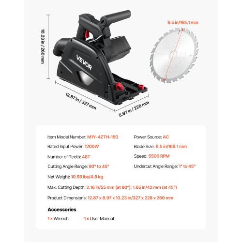 Sukeldussaag 165 mm, 1200 W — pilt 7