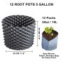 VEVOR 12PCS Air Root Pruning Pots, 5 Gallon Garden Propagation Pot, Black Equivalent Pot, Recycled Air-Pruning Container, Air Root Pots Plant Root Trainer, with Base Screws & Non-Woven Fabric Pot