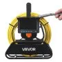 Cámara de alcantarillado VEVOR, 50 m (164 pies), autoniveladora, con pantalla HD de 4,3" y 1080P, impermeable IP68, con luces, 12 LED y tarjeta de 16 GB para tuberías de alcantarillado.