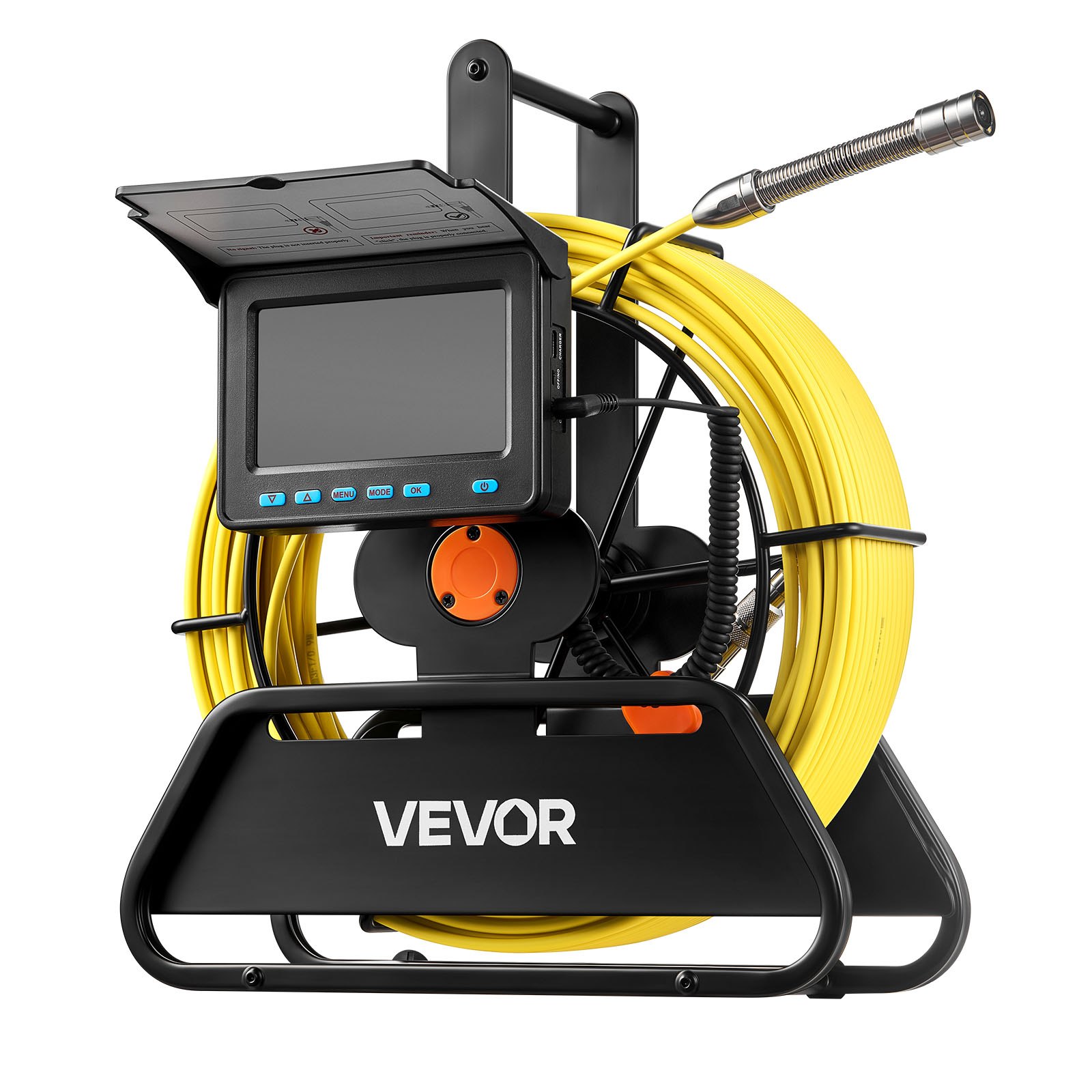 VEVOR Sewer Camera, 30m Drain Inspection Camera, IP68 Waterproof Snake Plumbing Cameras with Lights - 6 Adjustable LEDs, 4500mAh Battery & 16GB Card for Sewer Line Duct Pipes