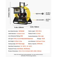 VEVOR Sewer Camera 66ft 4.3-inch Drain Inspection Camera IP68 Waterproof 6 LEDS