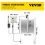 VEVOR Automatic Coop Door, 11.8 x 11.8 12V 66W, with Timer and Light Sensor, Electric Poultry House Opening Kit w/Infrared Induction to Avoid Chicken, Duck, Goose from Crushed, Silver