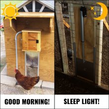 VEVOR Automatic Chicken Door Opener Kits with Light Sensor Induction 12.6x11.8" Automatic Duck Coop Door Opener with Infrared Sensor Duck Goose Door Opener to Avoid Chicken, Duck, Goose from Crushed