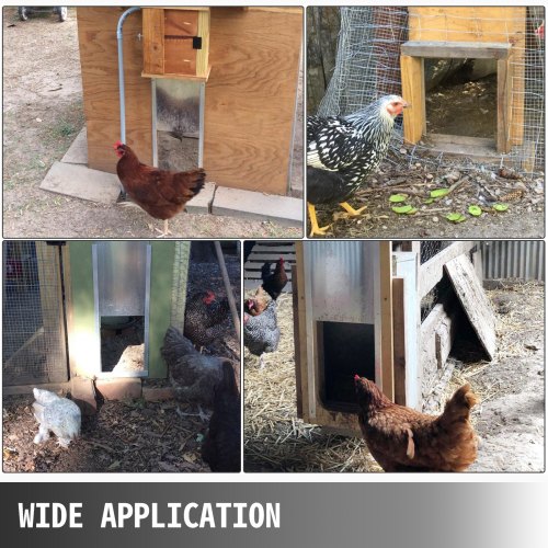 VEVOR Automatic Door Kits, 20.4"x37.7", W/Light Sensor Electric Poultry Coop Opening Motor, with Infrared Induction to Avoid Chicken, Duck, Goose from Crushed, Silver