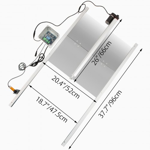 VEVOR Automatic Door Kits, 20.4"x37.7", W/Light Sensor Electric Poultry Coop Opening Motor, with Infrared Induction to Avoid Chicken, Duck, Goose from Crushed, Silver