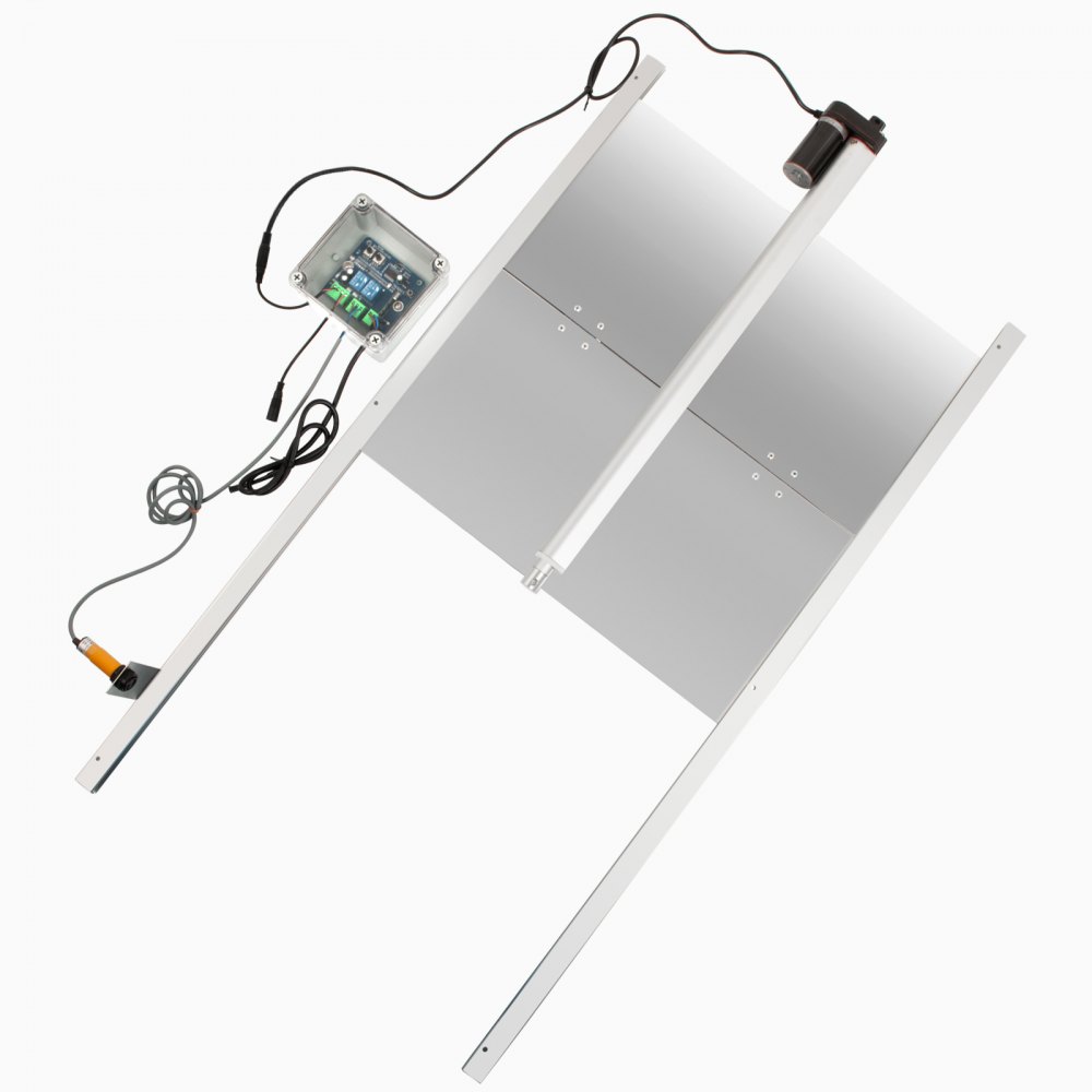 VEVOR Automatic Door Kits, 20.4"x37.7", W/Light Sensor Electric Poultry Coop Opening Motor, with Infrared Induction to Avoid Chicken, Duck, Goose from Crushed, Silver