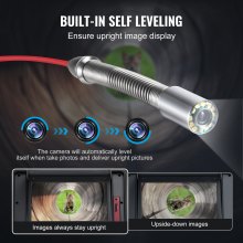 VEVOR Sewer Camera 328 ft/100m Self-Leveling Drain Camera with 10.1" Touchscreen