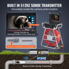 VEVOR Sewer Camera 328 ft/100m Self-Leveling Drain Camera with 10.1" Touchscreen