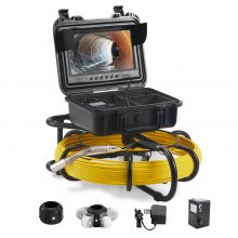 VEVOR Sewer Camera, 230 ft/70 m, 9" Screen Pipeline Inspection Camera with DVR Function, Waterproof IP68 Camera w/12 Adjustable LEDs, w/a 16G SD Card, for Sewer Line, Home, Duct Drain Pipe Plumbing