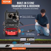 VEVOR Sewer Camera 98 ft/30m Self-Leveling Drain Camera with 512Hz Transmitter