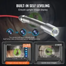 VEVOR Sewer Camera 98 ft/30m Self-Leveling Drain Camera with 512Hz Transmitter