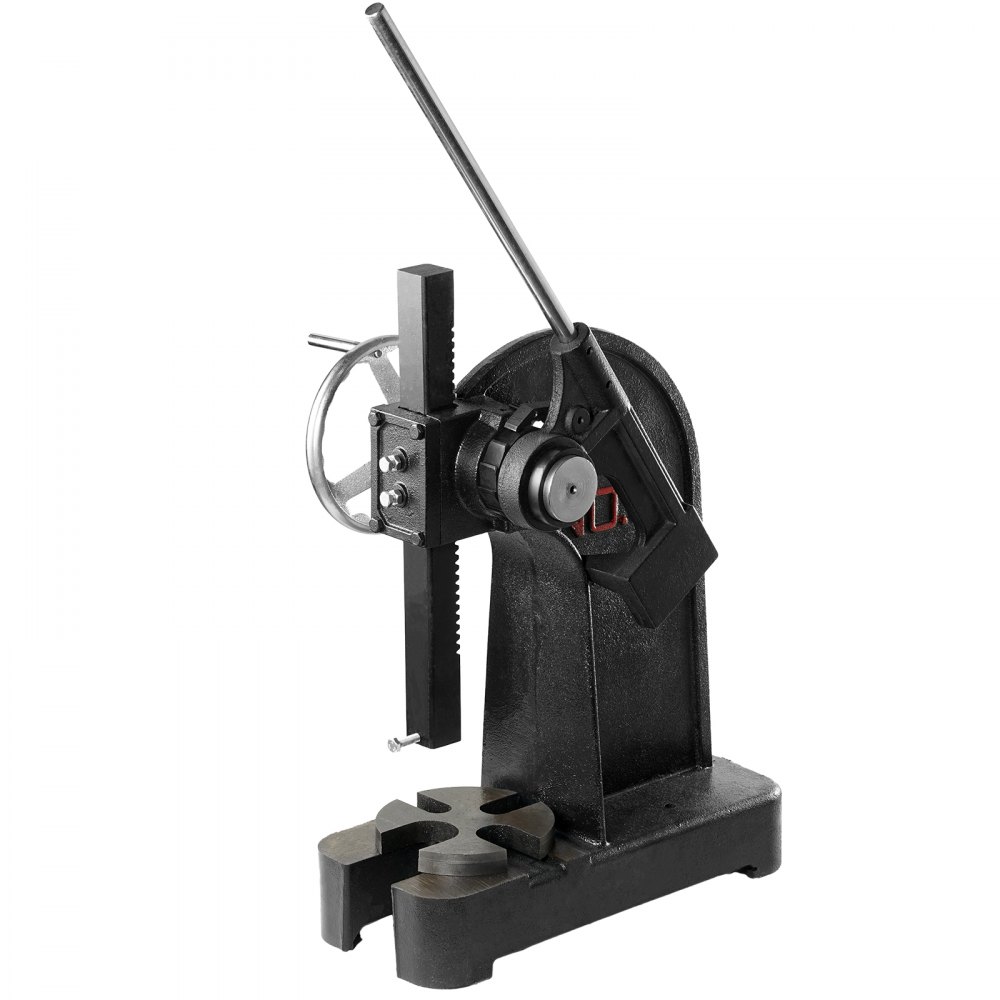 VEVOR Arbor Press, 3 Ton Ratchet Type Arbor Press, Ratchet Leverage Arbor Press with Handwheel, 30.99" Maximum Height, Cast Iron Manual Desktop Punch Press, for Stamping, Bending, Stretching, Forming