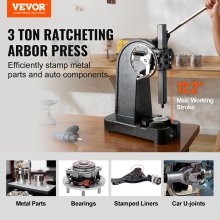 VEVOR Ratchet Type Arbor Press 3 Ton Manual Leverage Arbor Press with Handwheel