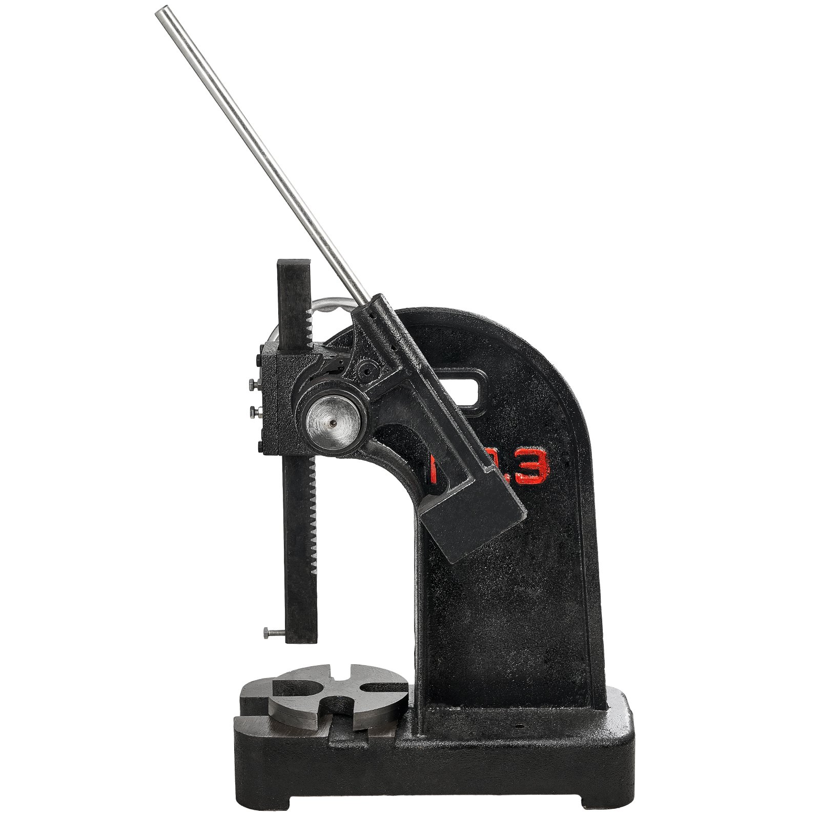 VEVOR Arbor Press, 3 Ton Ratchet Type Arbor Press, Ratchet Leverage Arbor Press with Handwheel, 30.99" Maximum Height, Cast Iron Manual Desktop Punch Press, for Stamping, Bending, Stretching, Forming