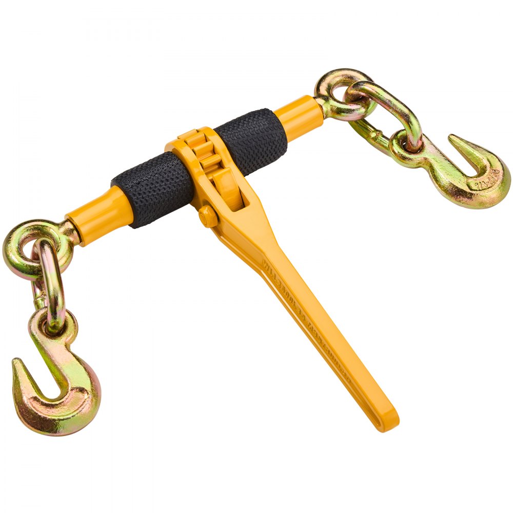 VEVOR Ratchet Chain Binders, 1/4"-5/16", 2600 lbs Safe Working Load, 2 Pack Load Binder with 2 Grab Hooks, Tie Downs for Transport Chain, Heavy Duty Tow Chain Ratchet Binders for Flatbed Truck Trailer