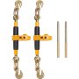 VEVOR Ratchet Chain Binder, 3/8"-1/2" Heavy Duty Load Binders, with G80 Hooks 12000 lbs Secure Load Limit, Labor-saving Anti-skid Handle, Tie Down Hauling Chain Binders for Flatbed Truck Trailer, 4 Pc
