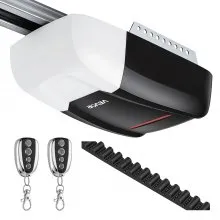 VEVOR Garage Door Opener 1000N Pulling Force Ultra-Quiet Belt Drive Opener, for Residential Garage, Includes Durable 4-Section Rail, 2 Remotes & LED Lighting, One-Touch In-Car Control, Black & White
